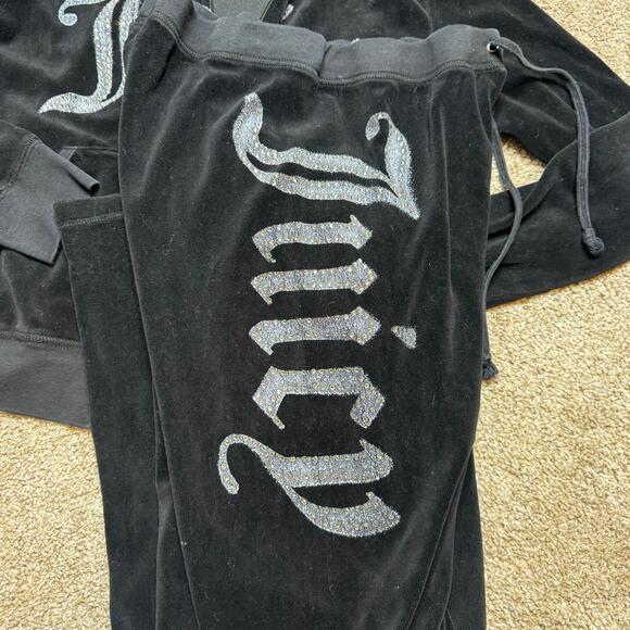 Juicy Couture Y2K Terry Cloth Velour Track Suit Jacket & Pants Size S/M - Picture 4 of 5